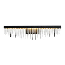  VL10006-LED-36-SBB - LED 3CCT 35" Unique Waterfall Shade Satin Brushed Black Crystal Vanity Light