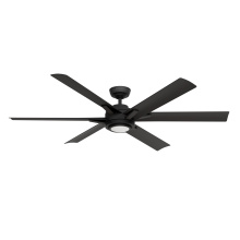 Casablanca Fan Company 53470 - Casablanca 65" Melia ENERGY STAR® Matte Black Damp Rated Ceiling Fan w/ LED Lt Kit and Wall Cont