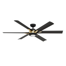 Casablanca Fan Company 53471 - Casablanca 65" Melia ENERGY STAR® Matte Black Damp Rated Ceiling Fan w/ LED Lt Kit and Wall Cont