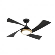 Casablanca Fan Company 52846 - Casablanca 52 inch Vespucci Matte Black Damp Rated Ceiling Fan with LED Light Kit & Handheld Remote