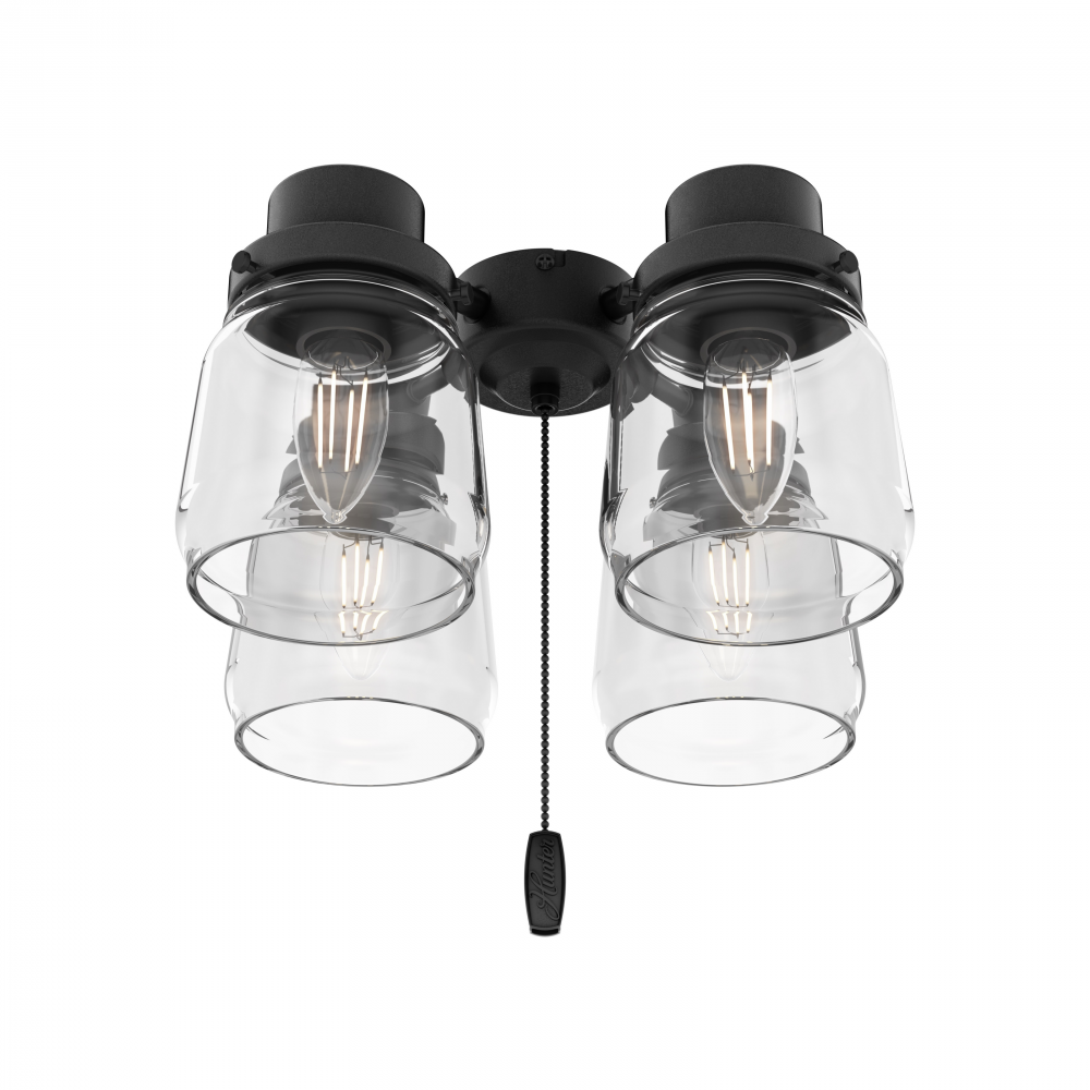 Hunter Original® 4 Light Accessory Fitter and Glass, Matte Black