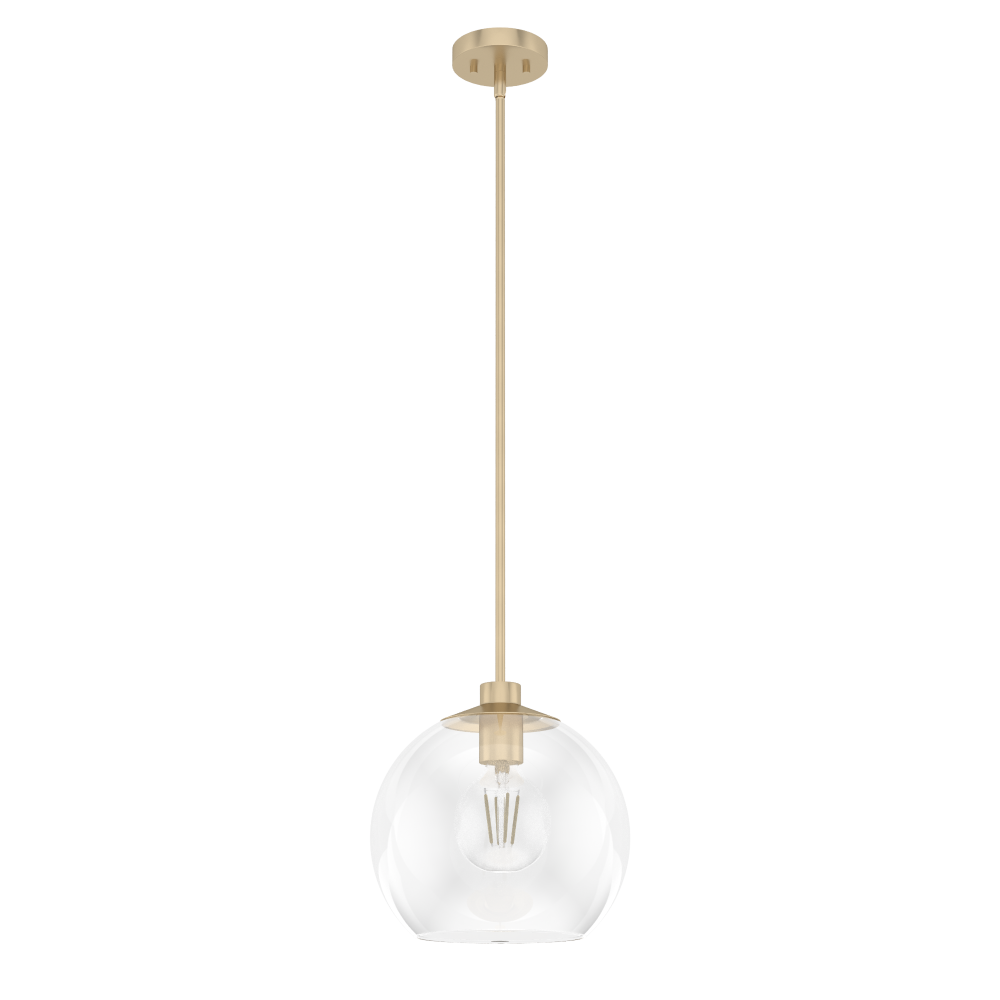 Hunter Xidane Alturas Gold with Clear Glass 1 Light Pendant Ceiling Light Fixture