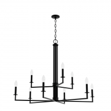 Hunter 19618 - Hunter Bearden Natural Iron 9 Light Chandelier Ceiling Light Fixture