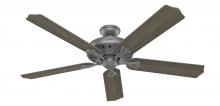 Hunter 51119 - Hunter 60 inch Royal Oak Matte Silver Ceiling Fan and Handheld Remote