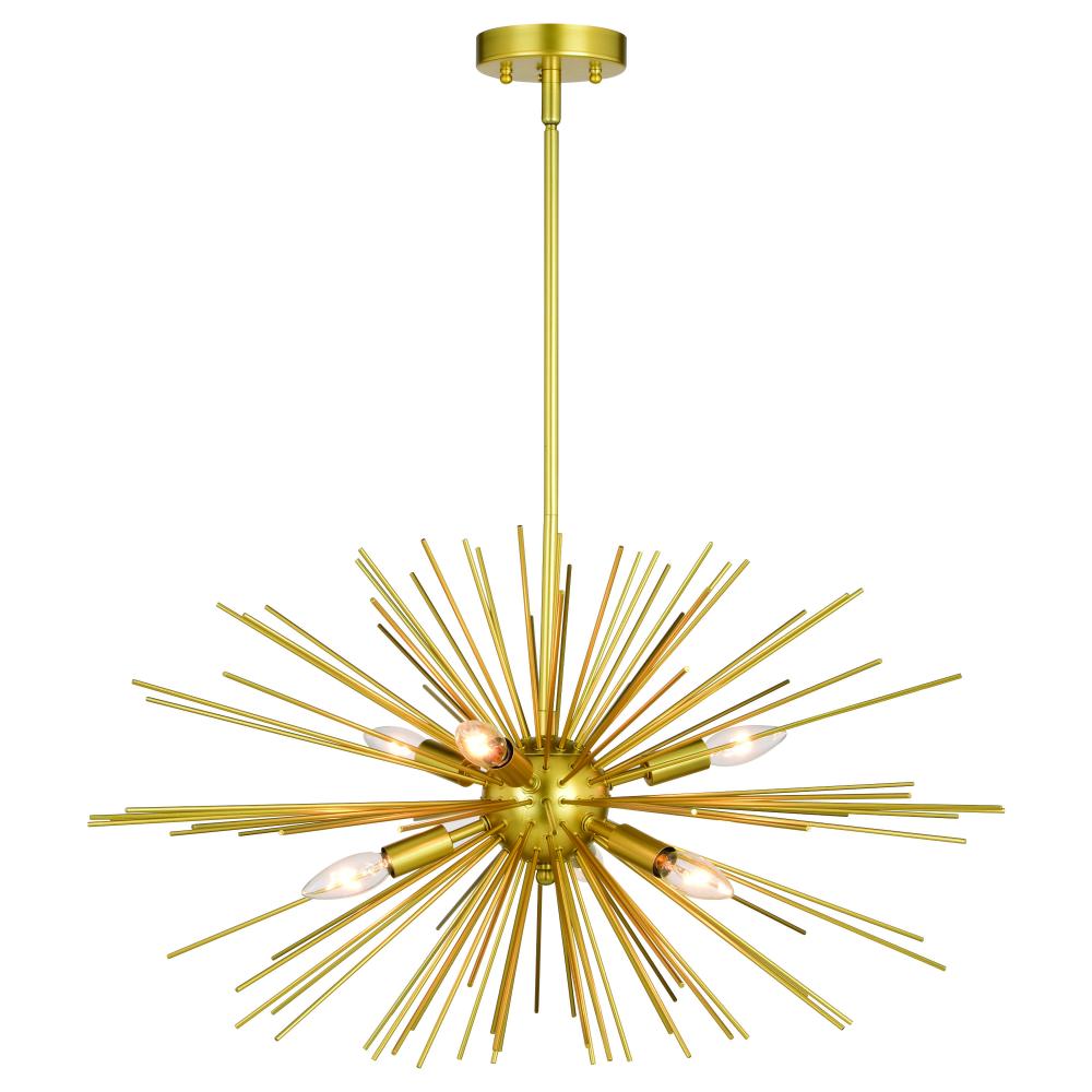 Nikko 26-in. 6 Light Pendant Gold