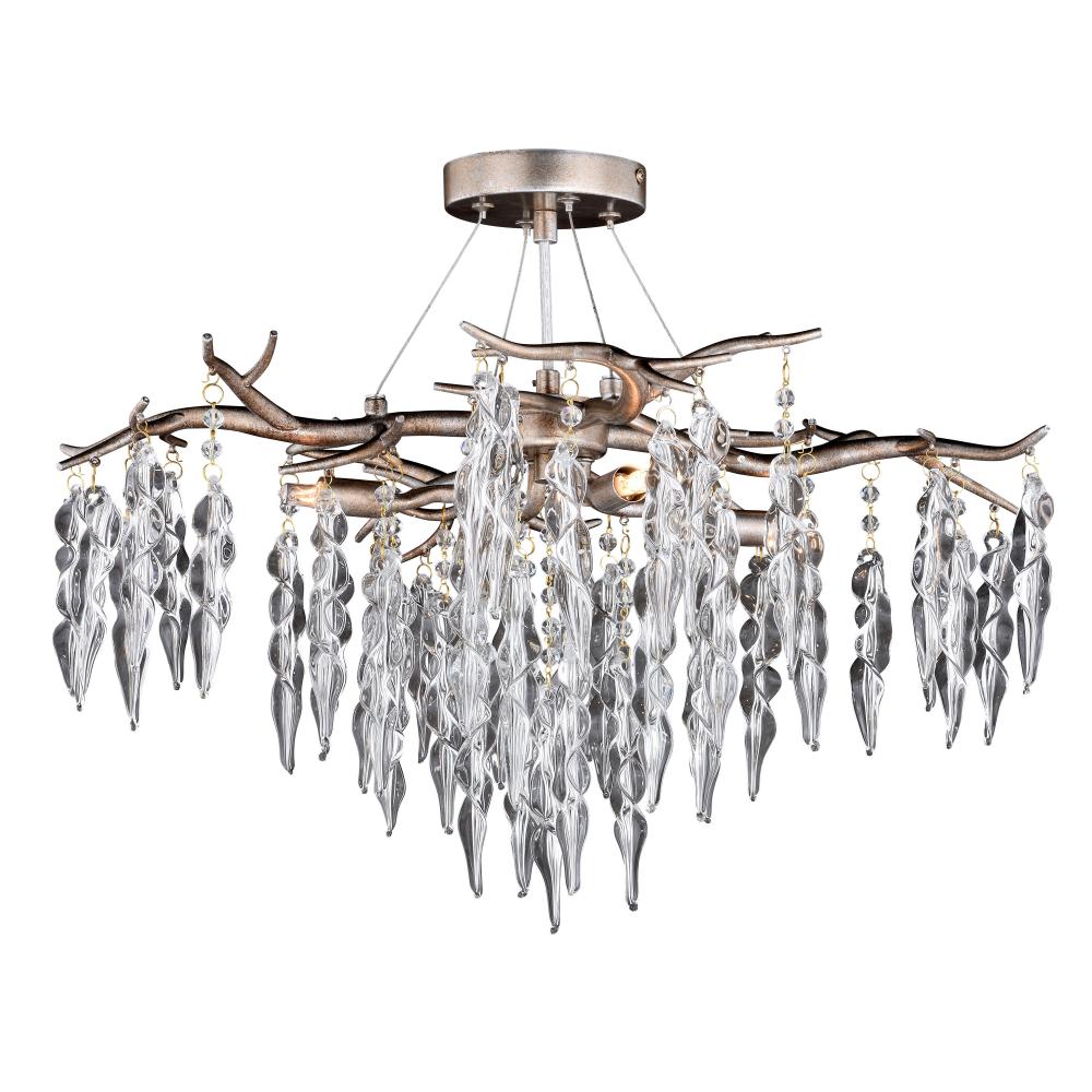 Rainier 24-in Semi Flush Ceiling Light Silver Mist