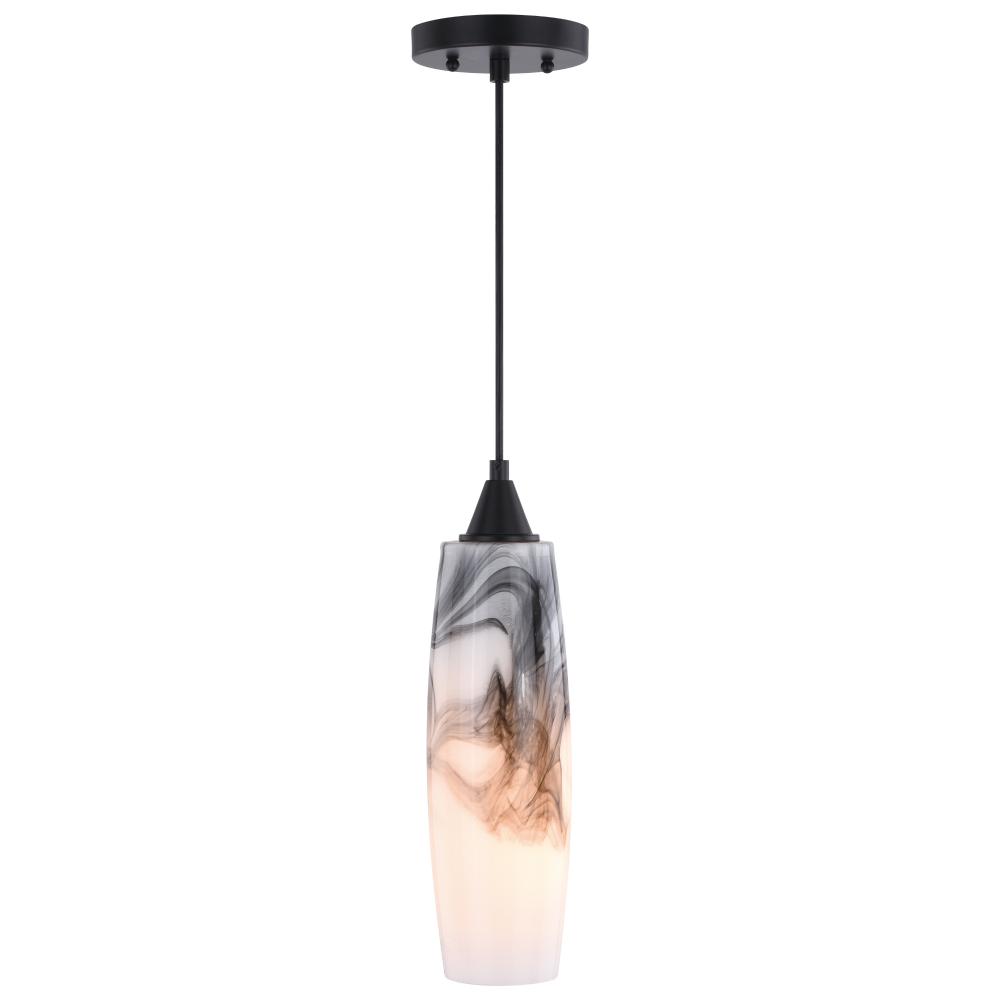 Milano 4.25 in. W Mini Pendant Oil Rubbed Bronze London Fog Glass