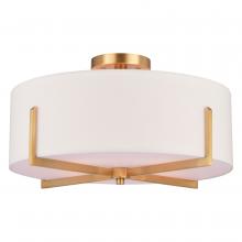 Vaxcel International C0277 - Surrey 18-in. 4 Light Semi-Flush Mount Natural Brass