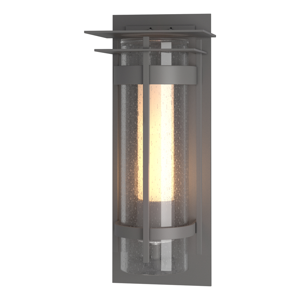 Torch  Seeded Glass with Top Plate Large Outdoor Sconce