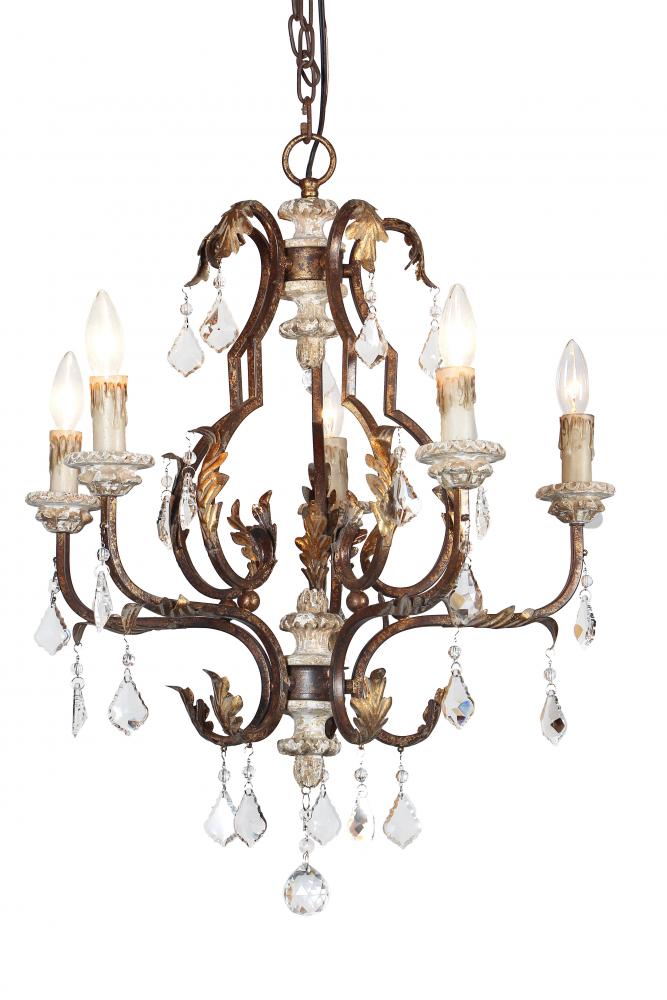 Bertina 5-light Iron & Crystal Chandelier