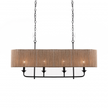 Terracotta Lighting H22119-4 - Whitsunday Retangular Abaca Chandelier