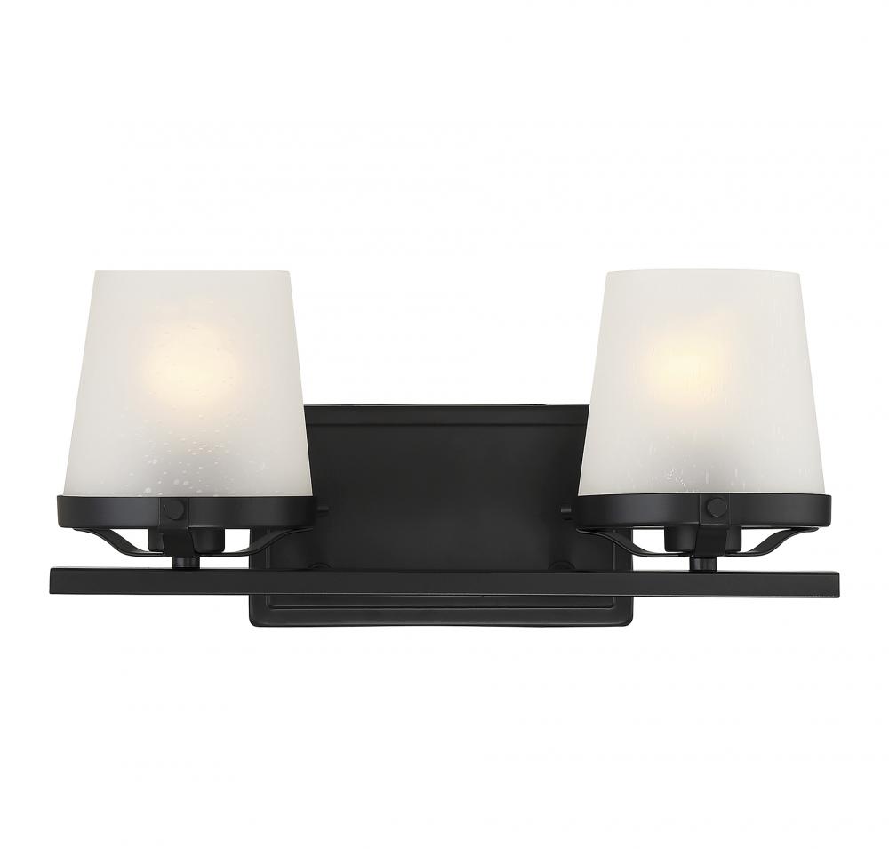 Klein 2-Light Bathroom Vanity Light in Matte Black