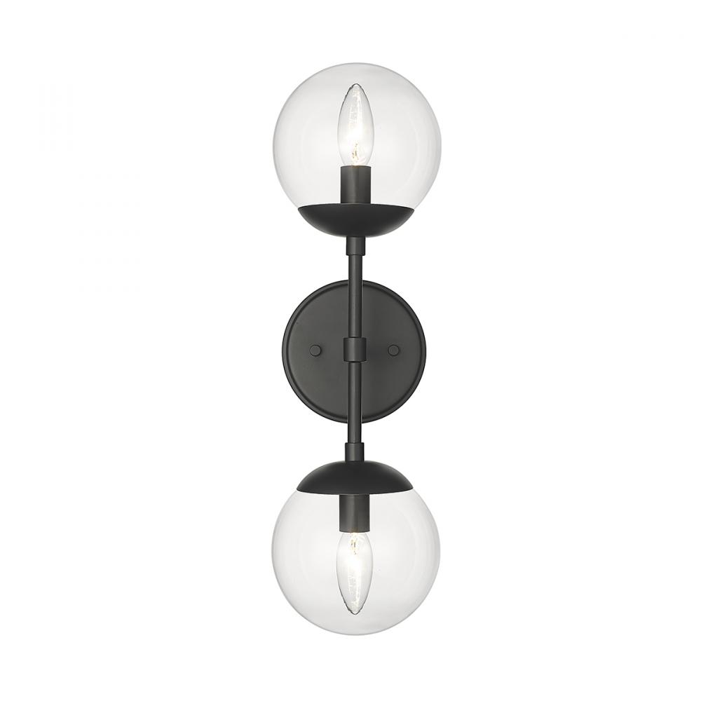 Avell 2-Light Wall Sconce Matte Black