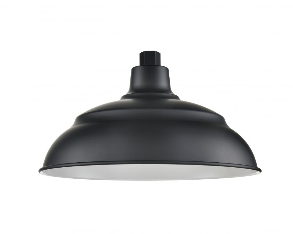 R Series 1-Light Aluminum Warehouse Shade Satin Black