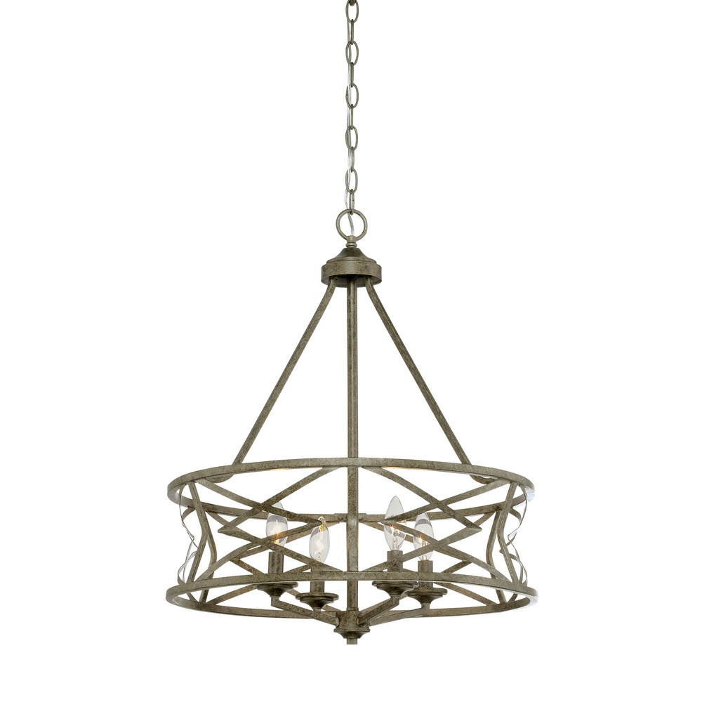 Lakewood 4-Light Chandelier Ceiling Light Antique Silver