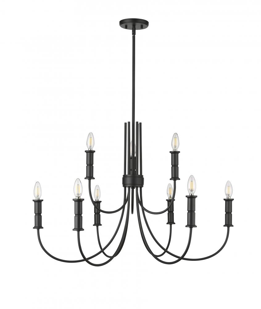 Potiss 9-Light Chandelier Ceiling Light Matte Black