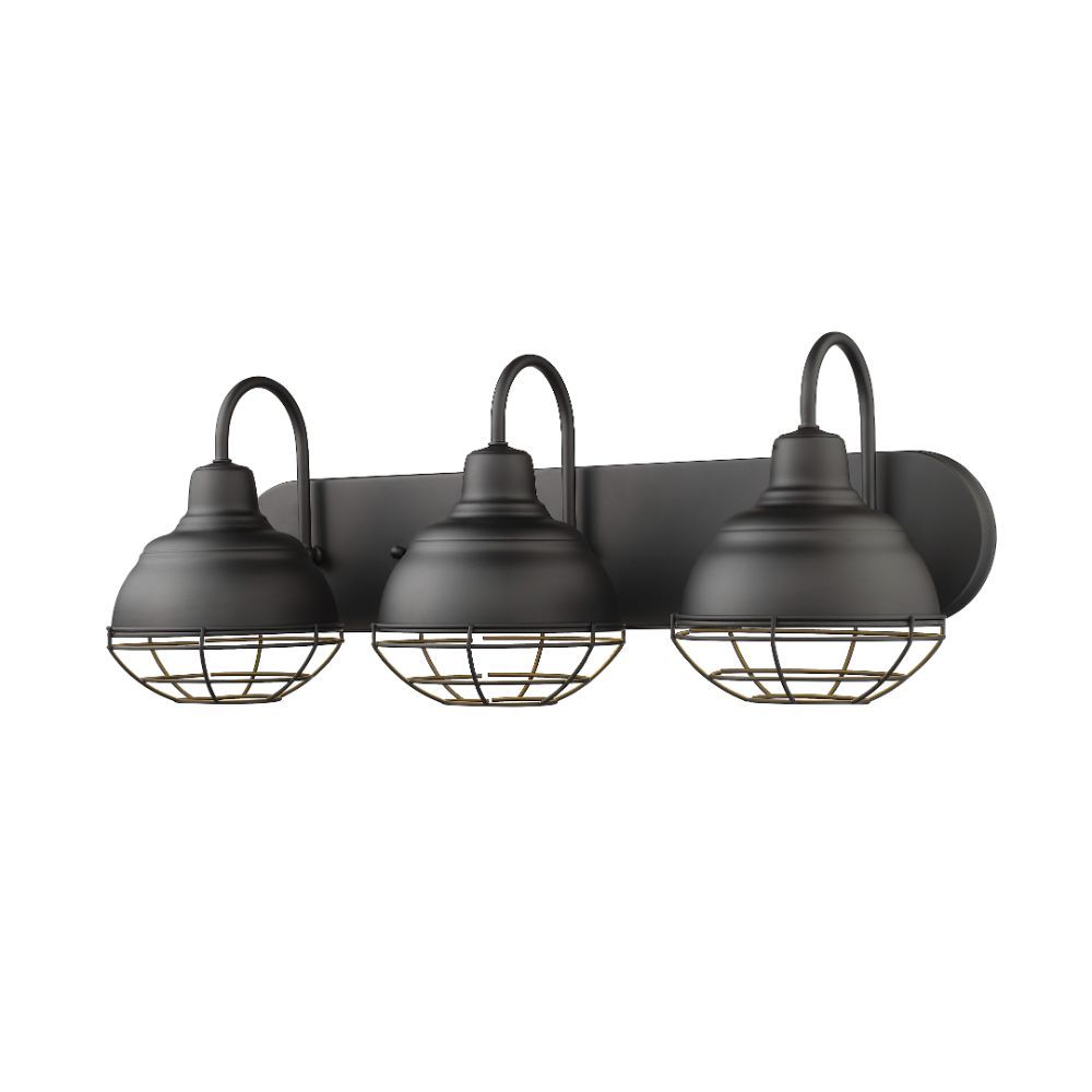 Neo-Industrial 3-Light Vanity Matte Black