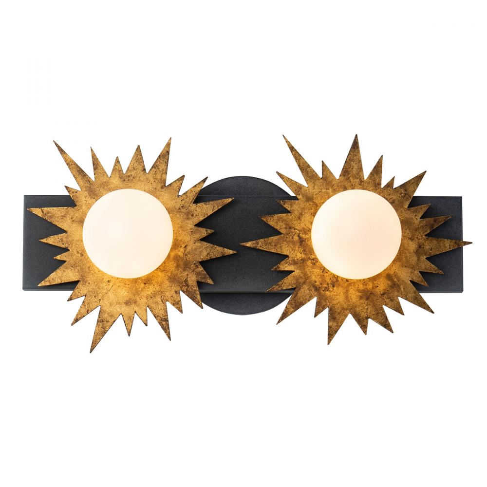 Soleil 2 Light Gold And Zinc Bath Vanity Light Star Shape