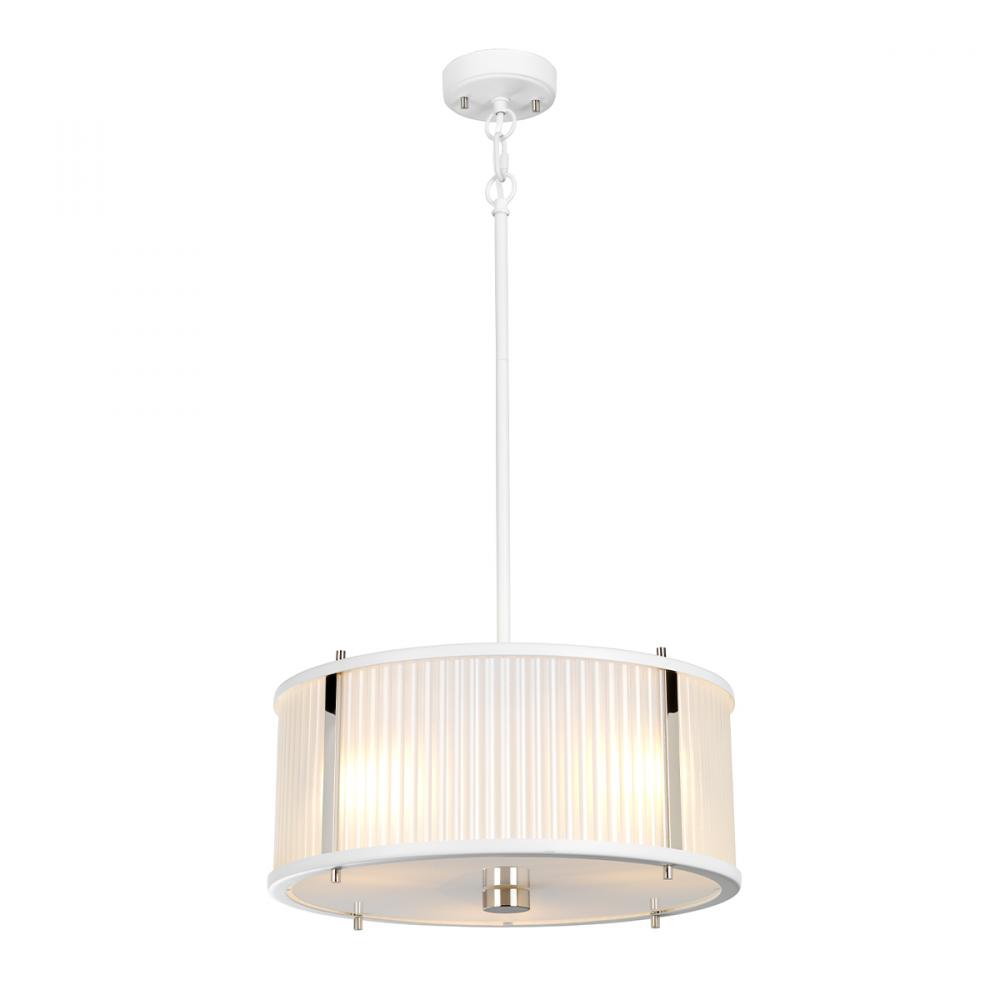 Corona 3 Light Pendant in White