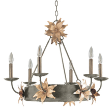 Lucas McKearn CH1162-6 - Simone 6 Light Rustic Metal Steel Silver Chandelier