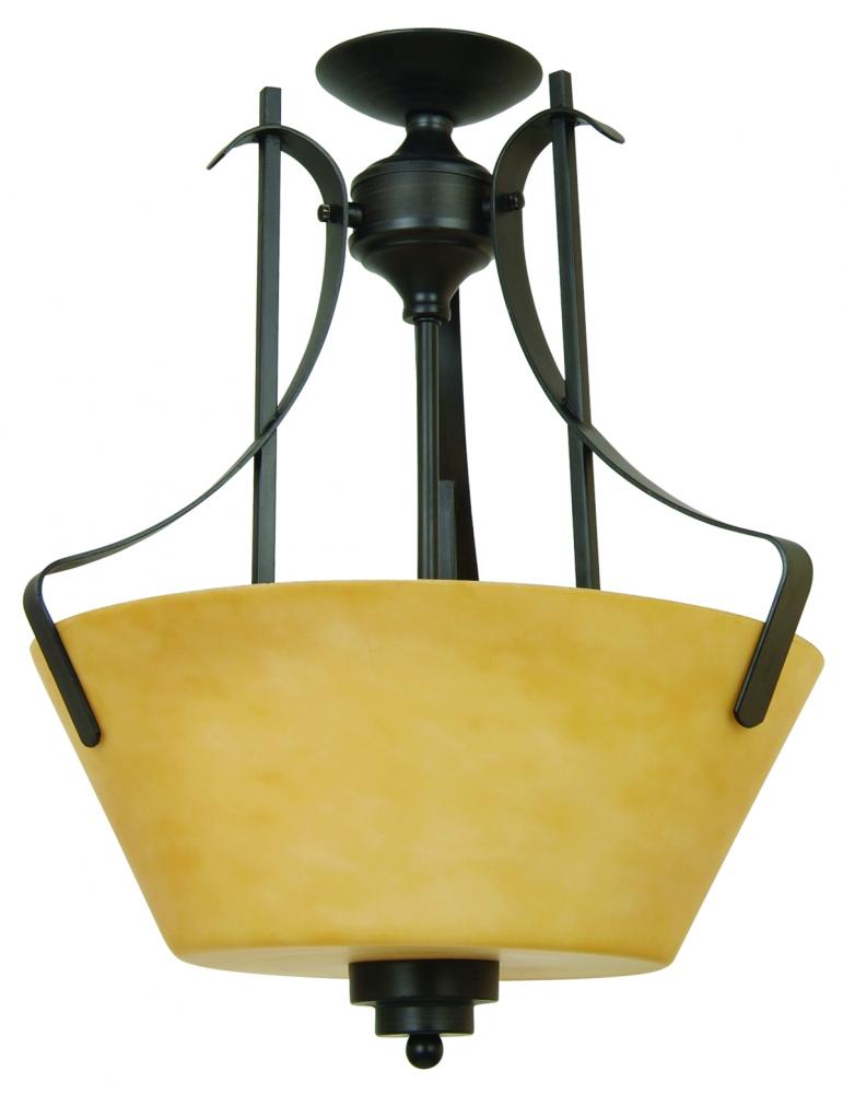 Bronze Bowl Semi-Flush Mount