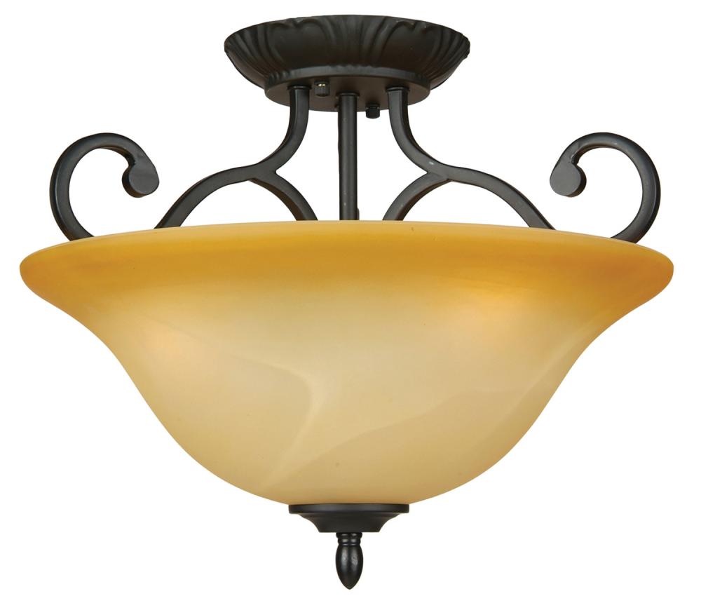 Bronze Bowl Semi-Flush Mount