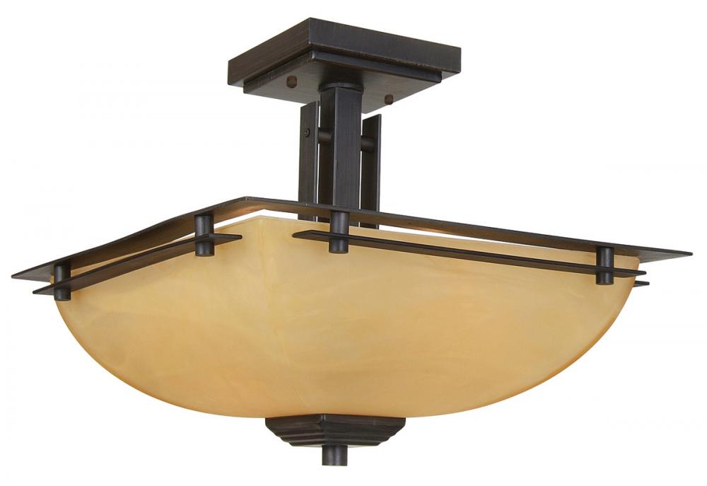 Bronze Bowl Semi-Flush Mount