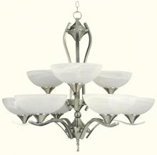 Yosemite Lighting 1334-3+6SN - Nickel Up Chandelier