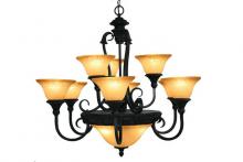 Yosemite Lighting F023A12SB - Black Up Chandelier