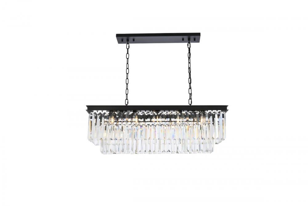 Sydney 12 Light Matte Black Chandelier Clear Royal Cut Crystal