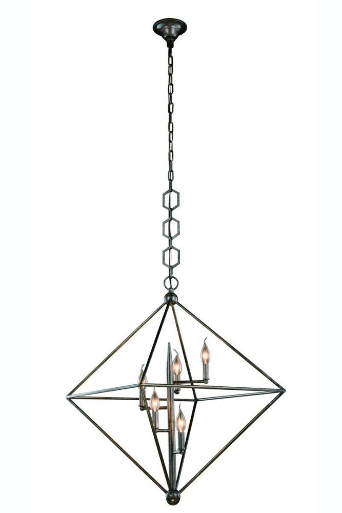 Nora 5 Light Aged Iron Pendant