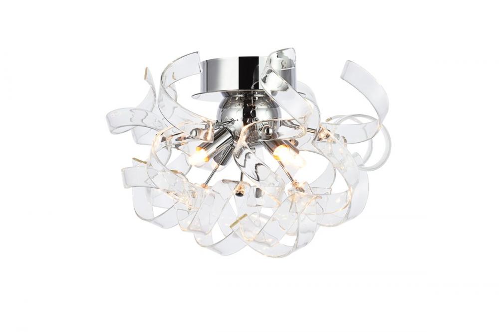 Ritz 4 Light Chrome Flush Mount, Wall Sconce