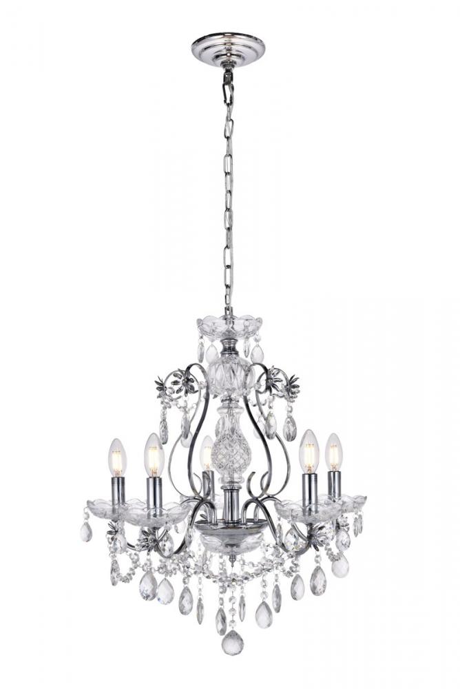 Voltaire Collection Chandelier D22 H22 Lt:5 Chrome Finish