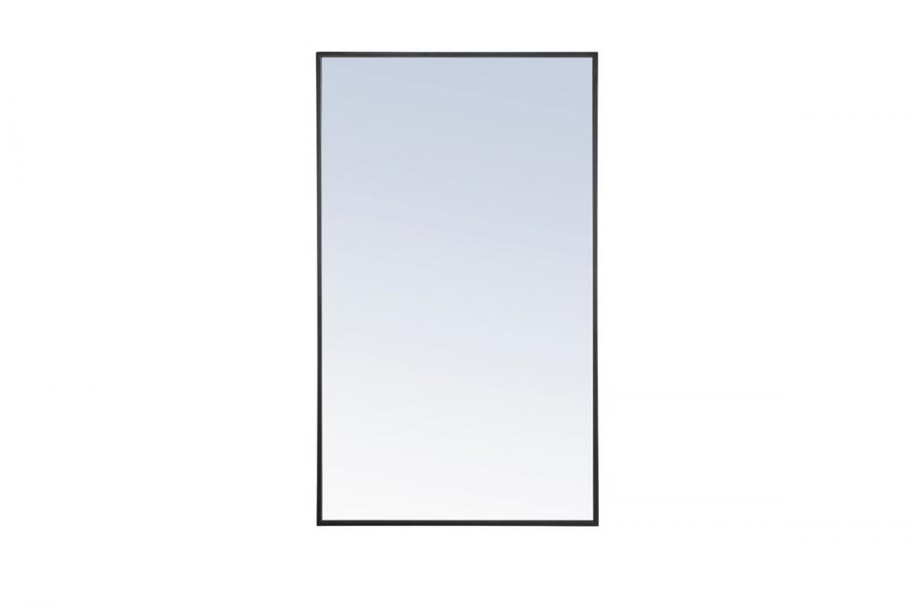 Metal Frame Rectangle Mirror 24 Inch Black