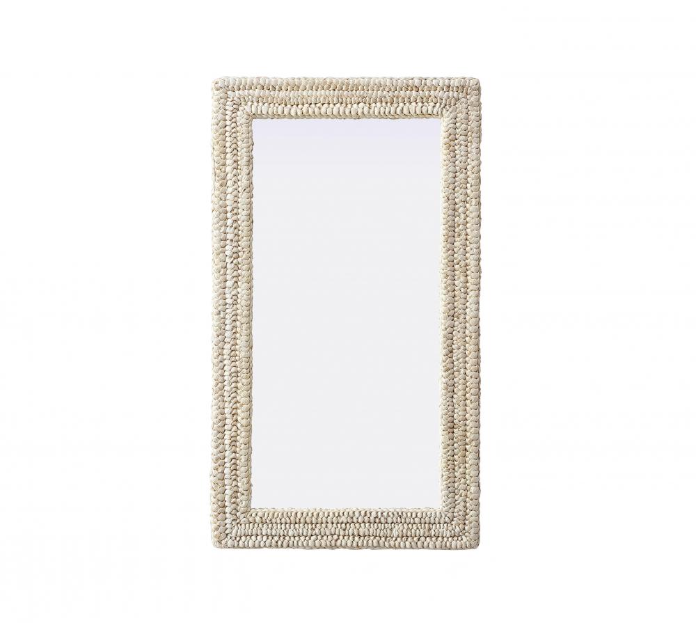 Rectangle Cornhusk Mirror 24x42 in Linen White