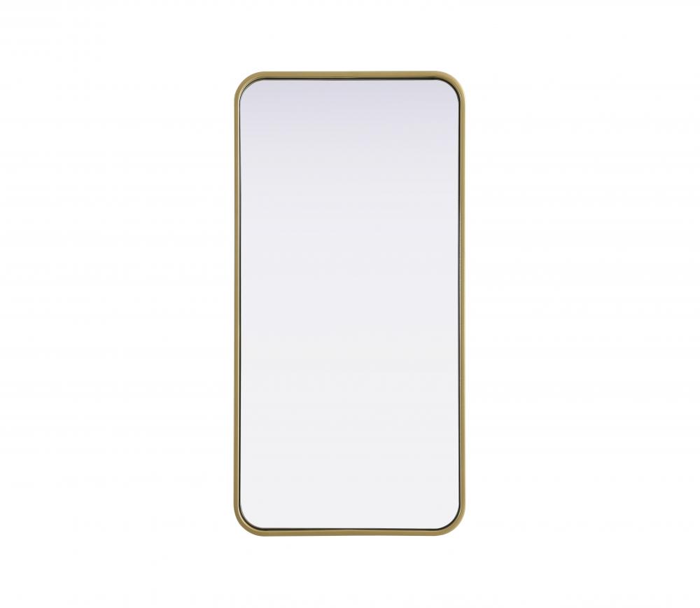 Contour Metal Rectangle Mirror 18x36 in Brass