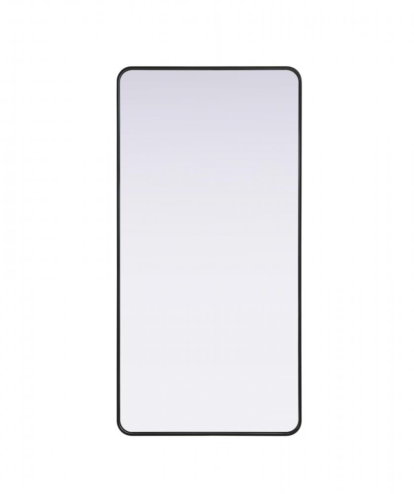 Contour Metal Rectangle Mirror 30x60 in Black