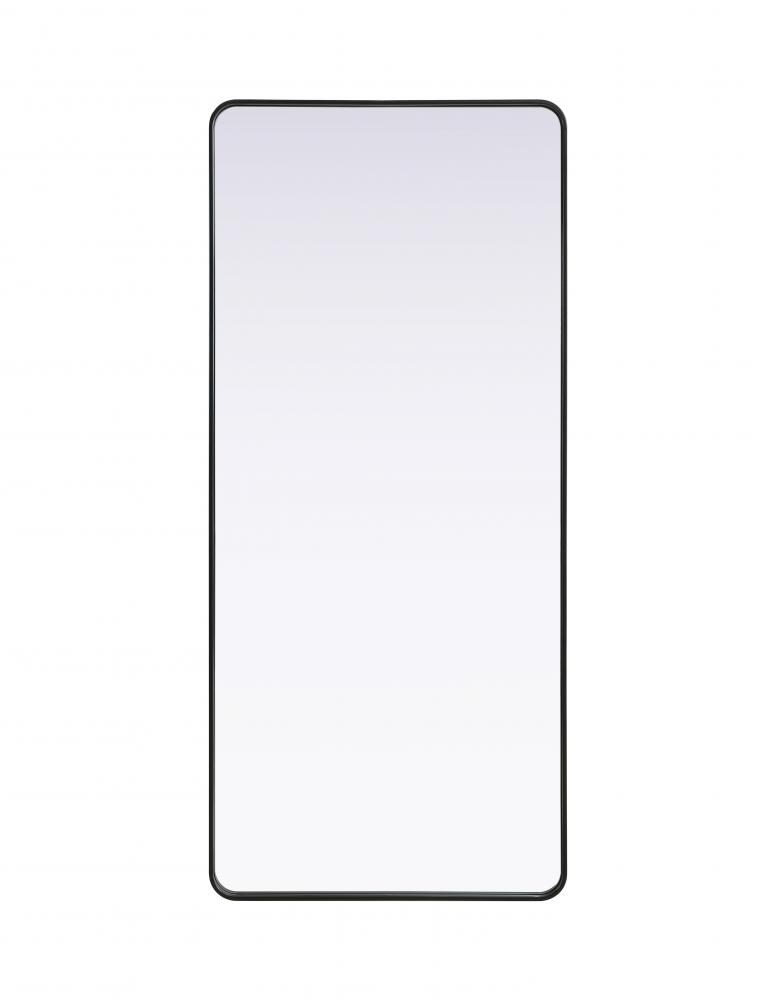 Contour Metal Rectangle Mirror 32x72 in Black