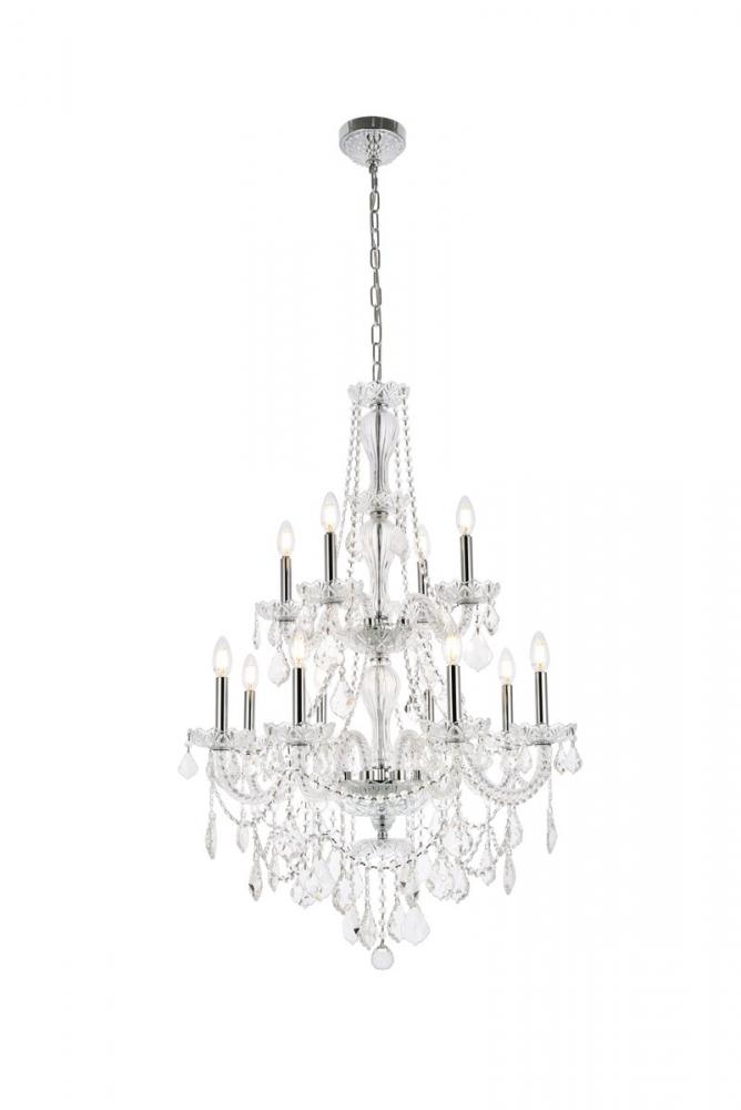 Giselle 12 Light Chrome Chandelier Clear Royal Cut Crystal