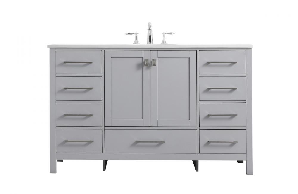 54 Inch SIngle Bathroom Vanity In Grey