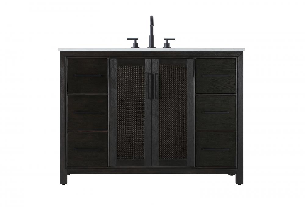 48 Inch Single Bathroom Vanity In  Chocolate Oak