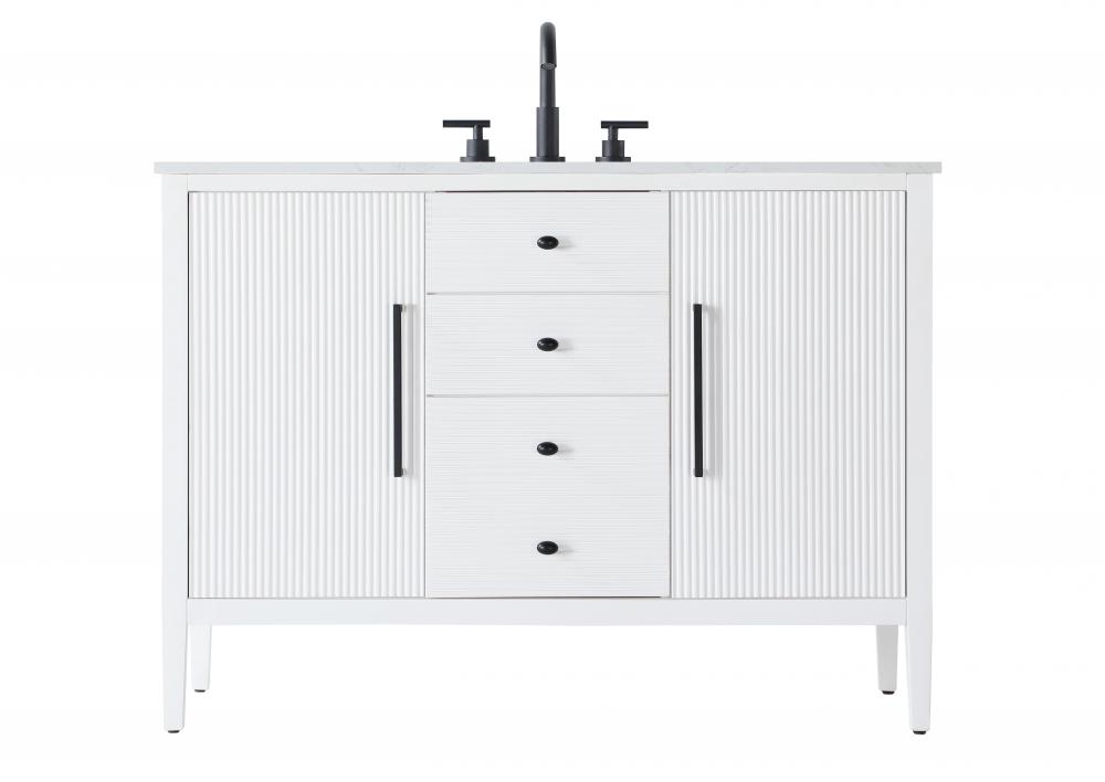 48 inch Single Bathroom Vanity in White