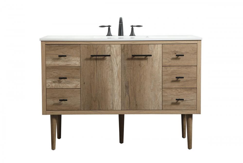 48 inch Single bathroom vanity in natural oak