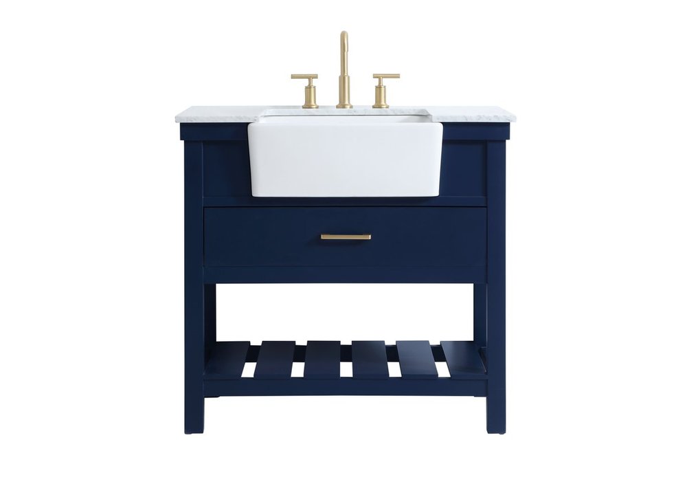 36 inch Single bathroom vanity in blue