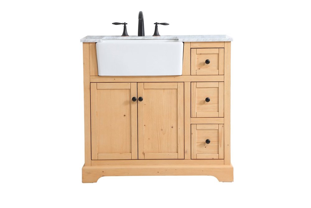 36 inch Single bathroom vanity in natural wood