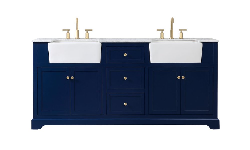 72 inch double bathroom vanity in blue