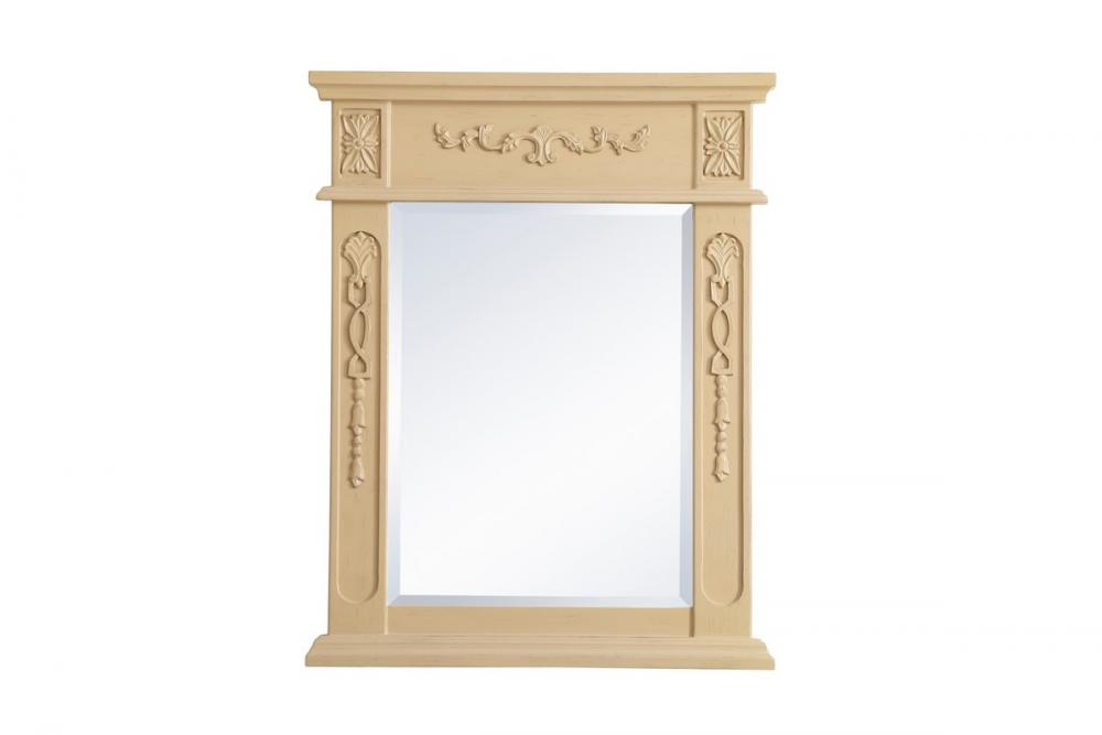 Wood Frame Mirror 22 Inchx28 Inch in Light Antique Beige