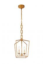 Elegant 1512D9GI - Denmark 2 Light Golden Iron Pendant