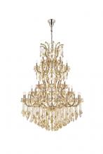 Elegant 2800G54GT-GT/RC - Maria Theresa 61 Light Golden Teak Chandelier Golden Teak (Smoky) Royal Cut Crystal