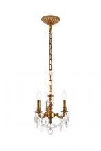 Elegant 9103D10FG/RC - Lillie 3 light French Gold Pendant Clear Royal Cut Crystal